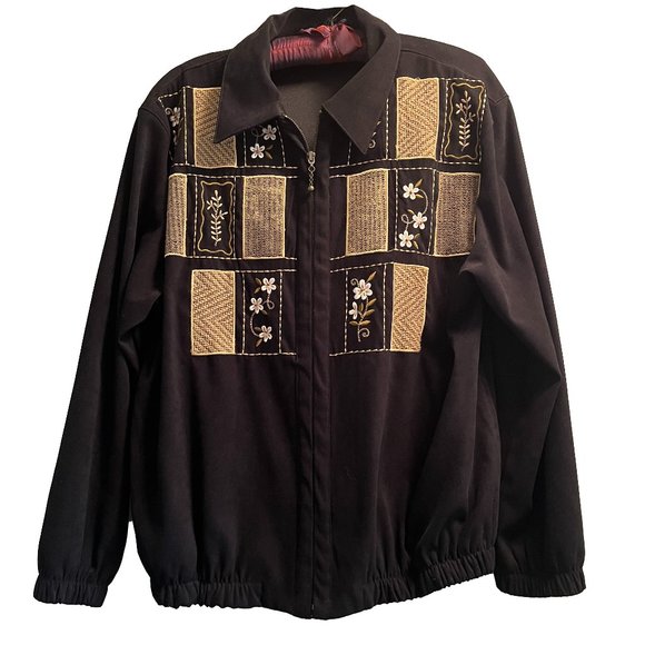 Alfred Dunner: Vintage Faux Suede Drop Shoulder Bomber Style - Picture 2 of 7